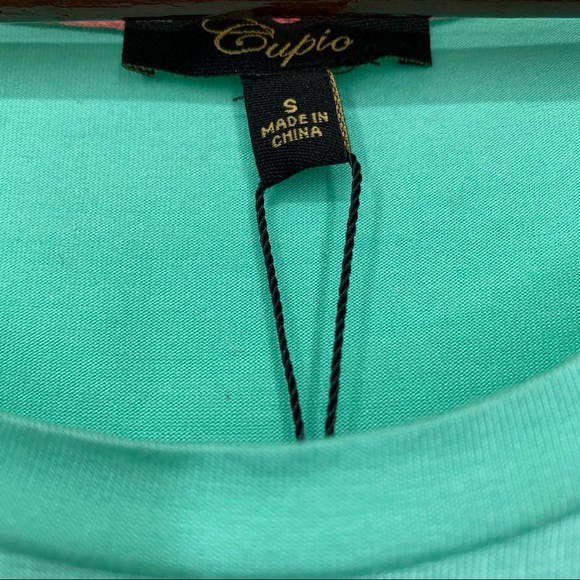 Cupio Mint Green Bucle Embroidered Cactus Graphic Tank Top New Nwt Size Small - Picture 6 of 12